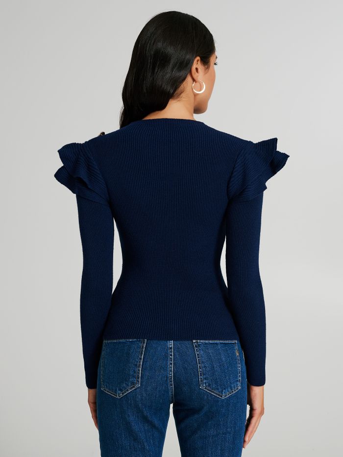 Maglia girocollo con rouches  Rinascimento