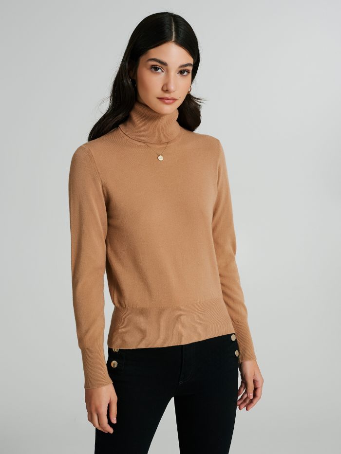 Tan turtleneck womens sales