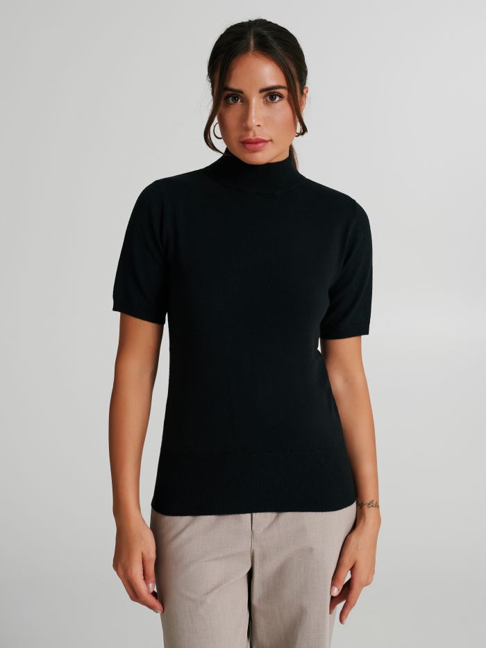 Short-sleeved turtleneck sweater   Rinascimento