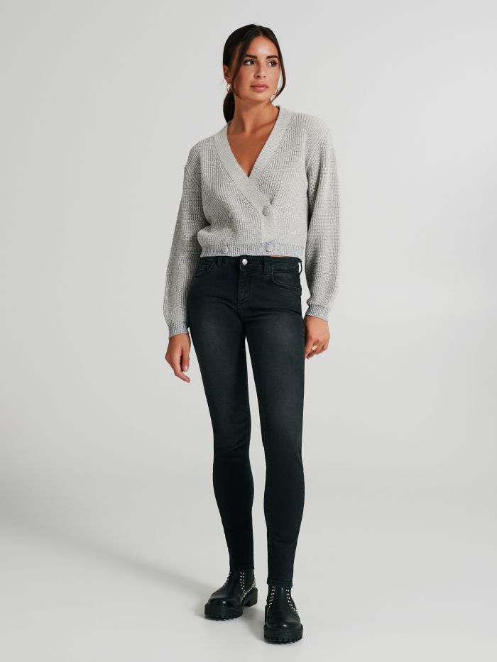 Cardigan lurex con bottoni   Rinascimento