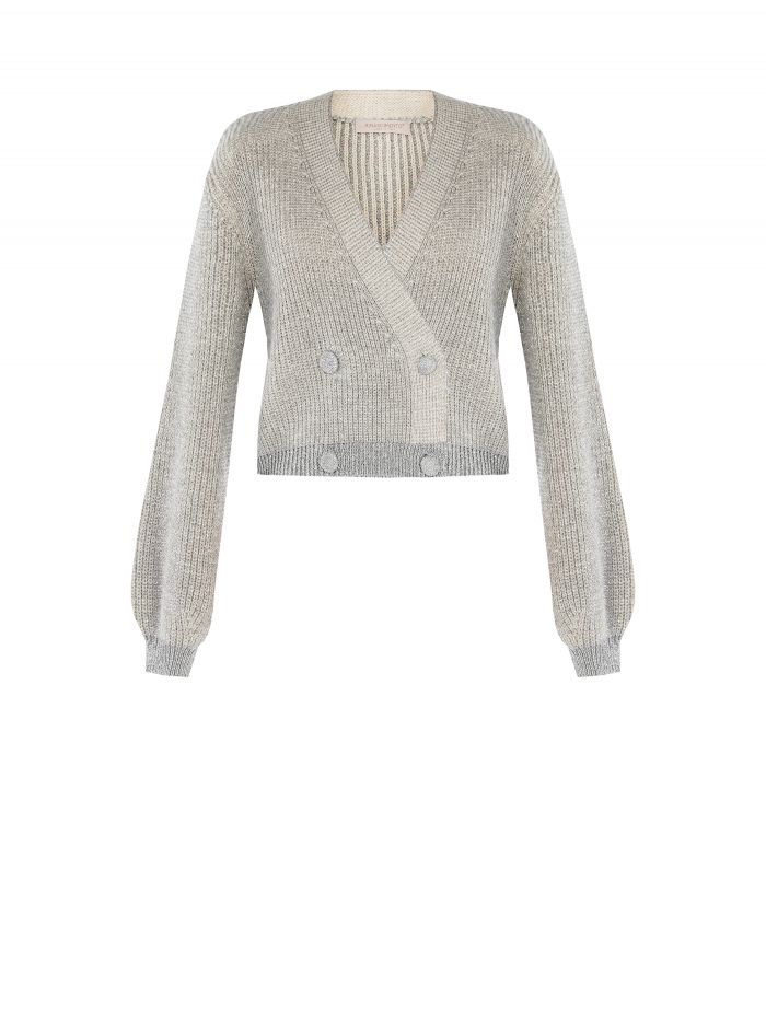 Cardigan lurex con bottoni   Rinascimento