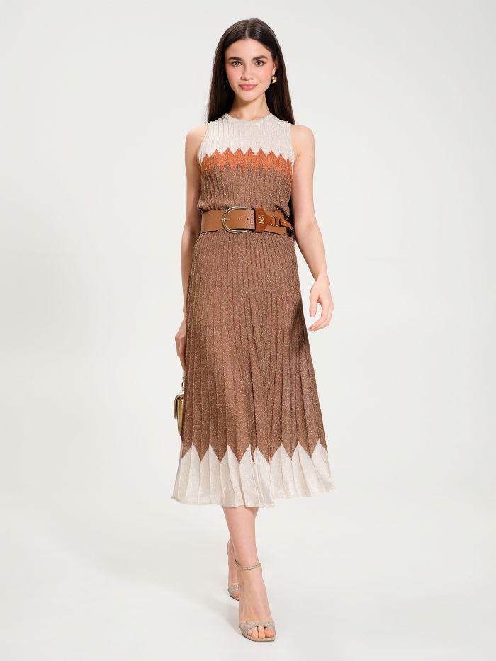 Pleated Top with Brown Lurex  Rinascimento