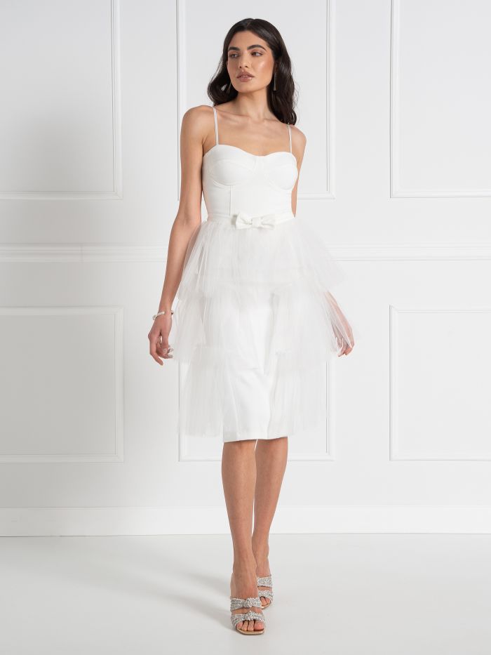 Tubino midi con Gonna in Tulle Linea Sposa  Rinascimento