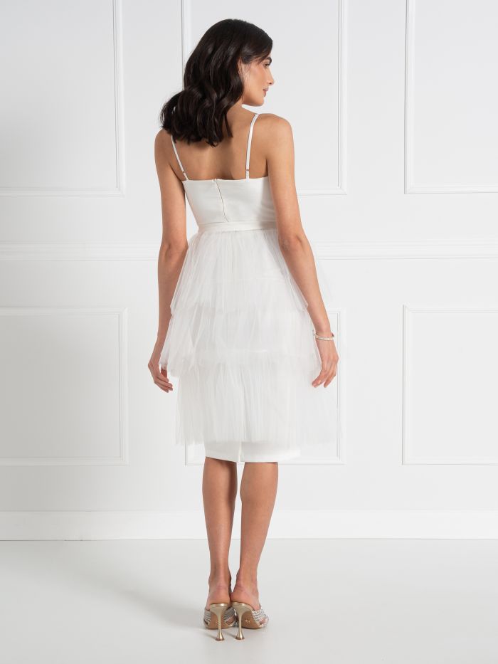 Tubino midi con Gonna in Tulle Linea Sposa  Rinascimento