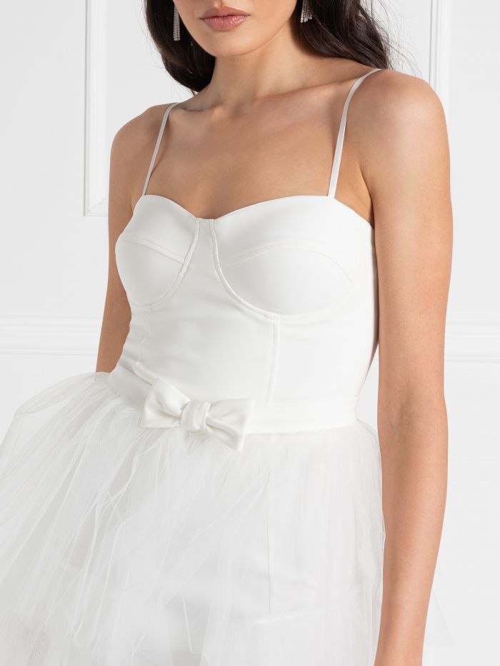 Bridal Collection Midi Sheath Dress with Tulle Skirt  Rinascimento
