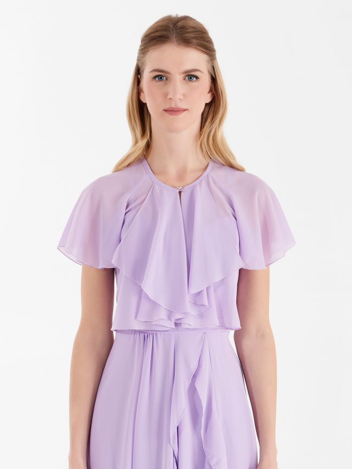 Atelier shrug with jabot collar, lilac Atelier shrug with jabot collar, lilac Rinascimento