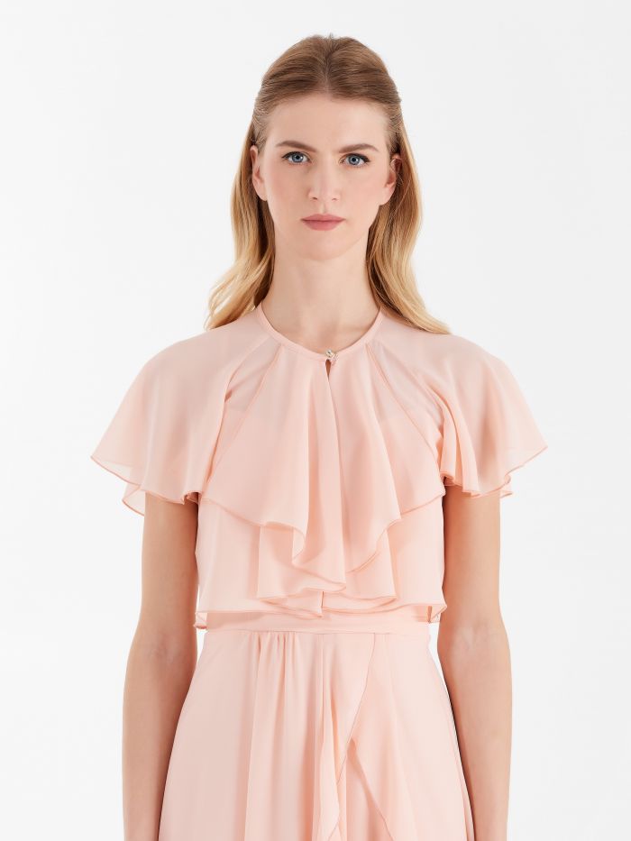 Atelier shrug with jabot collar, pink Atelier shrug with jabot collar, pink Rinascimento
