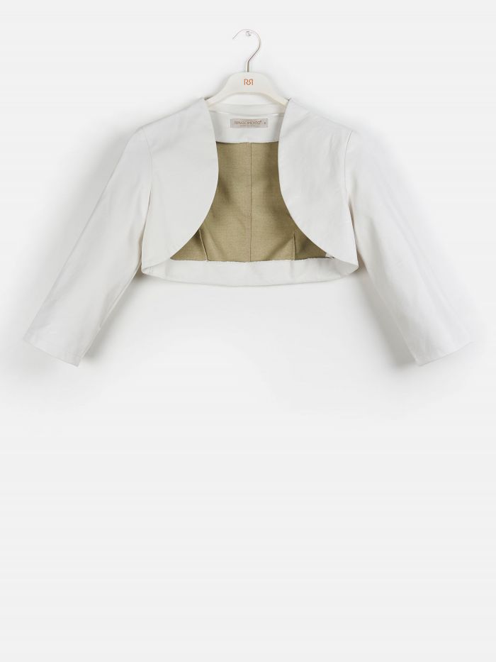 Bolero Basic de cuero sintético de color blanco Bolero Basic de cuero sintético de color blanco Rinascimento