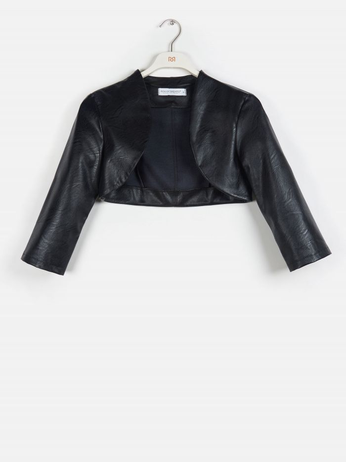 Basic shrug in faux leather, black Basic shrug in faux leather, black Rinascimento