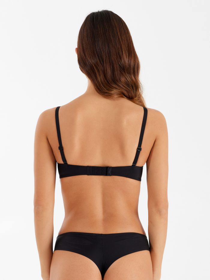 Soutien-gorge bandeau rembourré Rimini  Soutien-gorge bandeau Rimini de couleur noire Rinascimento