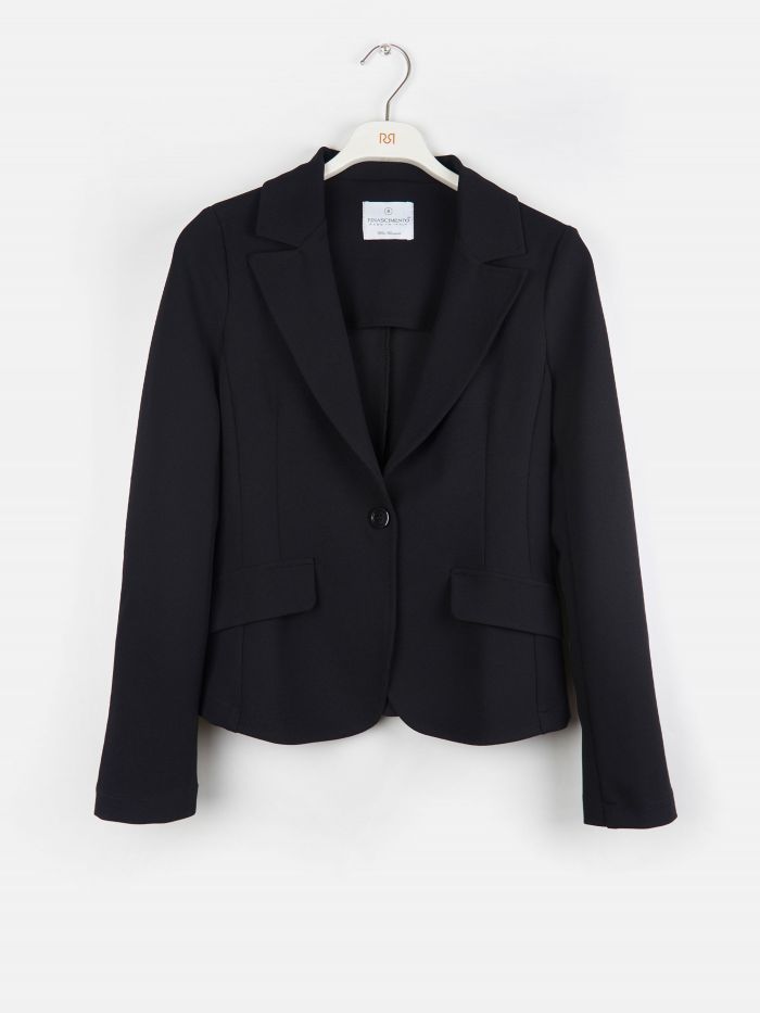 Basic one button jacket, black Basic one button jacket, black Rinascimento
