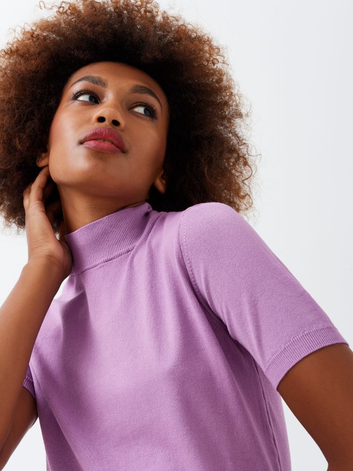 Turtleneck top, lilac Turtleneck top, lilac Rinascimento