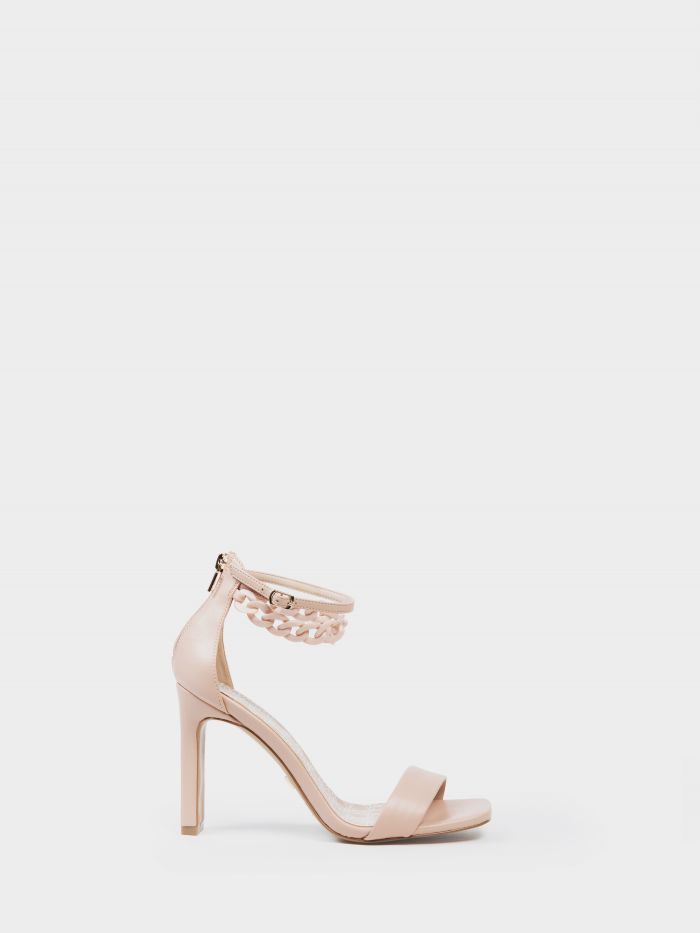 Sandals with chain in the same colour, powder pink Sandals with chain in the same colour, powder pink Rinascimento