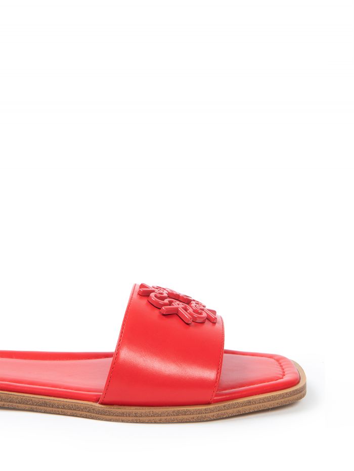 Flat monogram sandals, red Flat monogram sandals, red Rinascimento