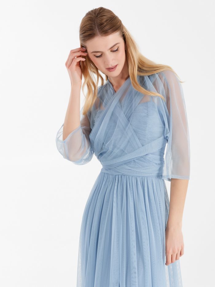 Atelier tulle stole, light blue Atelier tulle stole, light blue Rinascimento