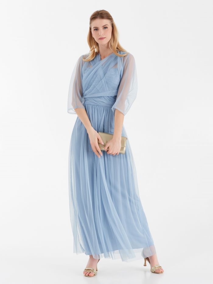 Atelier tulle stole, light blue Atelier tulle stole, light blue Rinascimento
