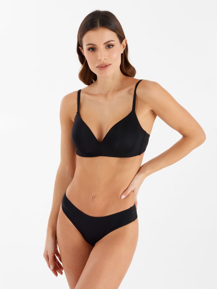 Soutien-gorge triangle rembourré Torino Soutien-gorge triangle Torino de couleur noire Rinascimento