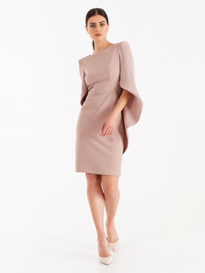blush sheath dress with sleeves