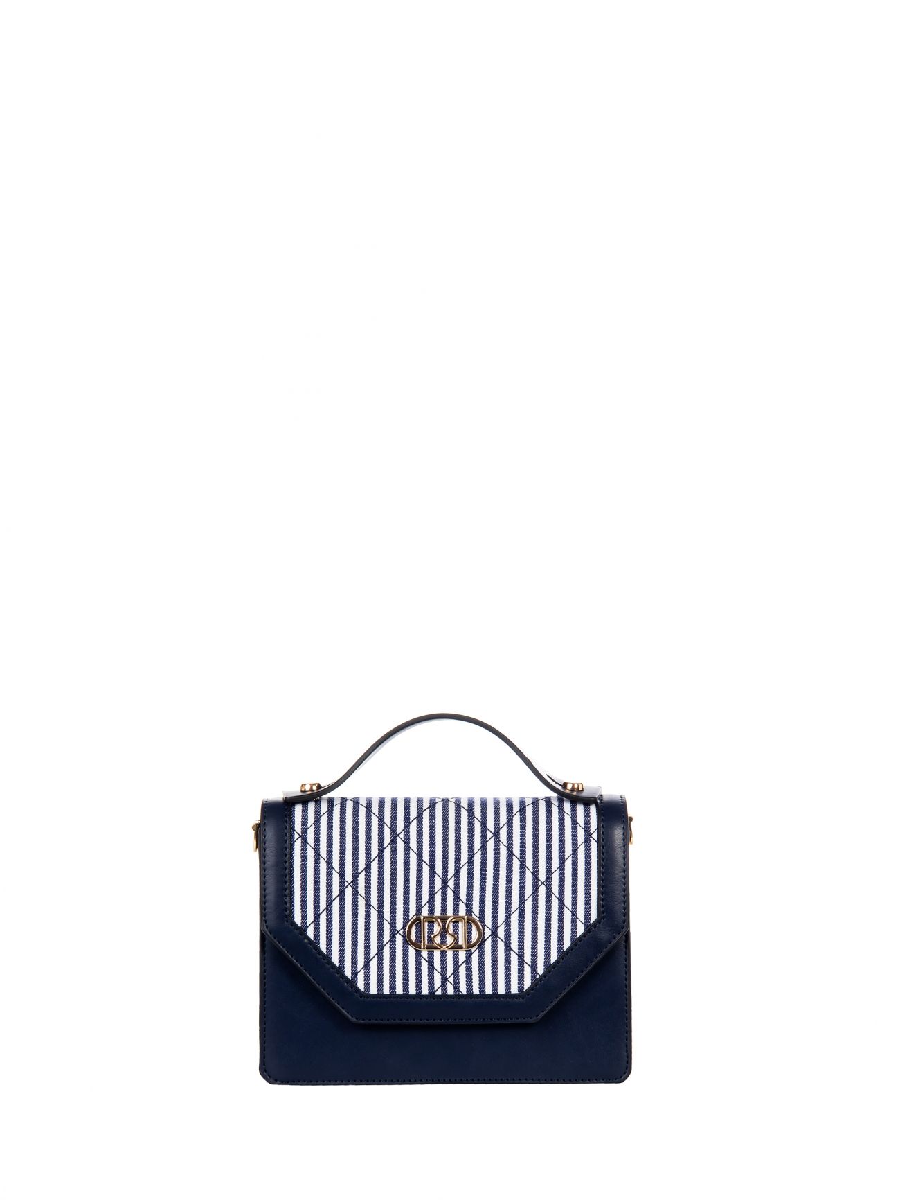 Blue and white striped bag in_i4