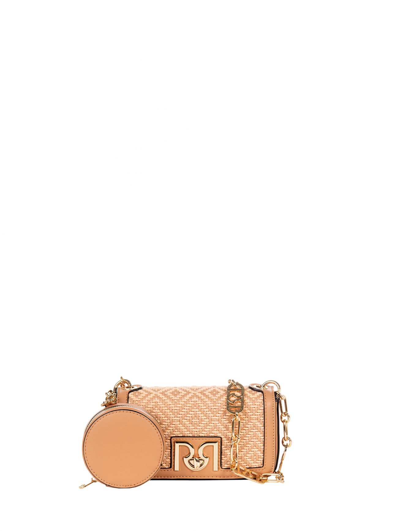 Mini sac à bandoulière rose effet raphia det_1