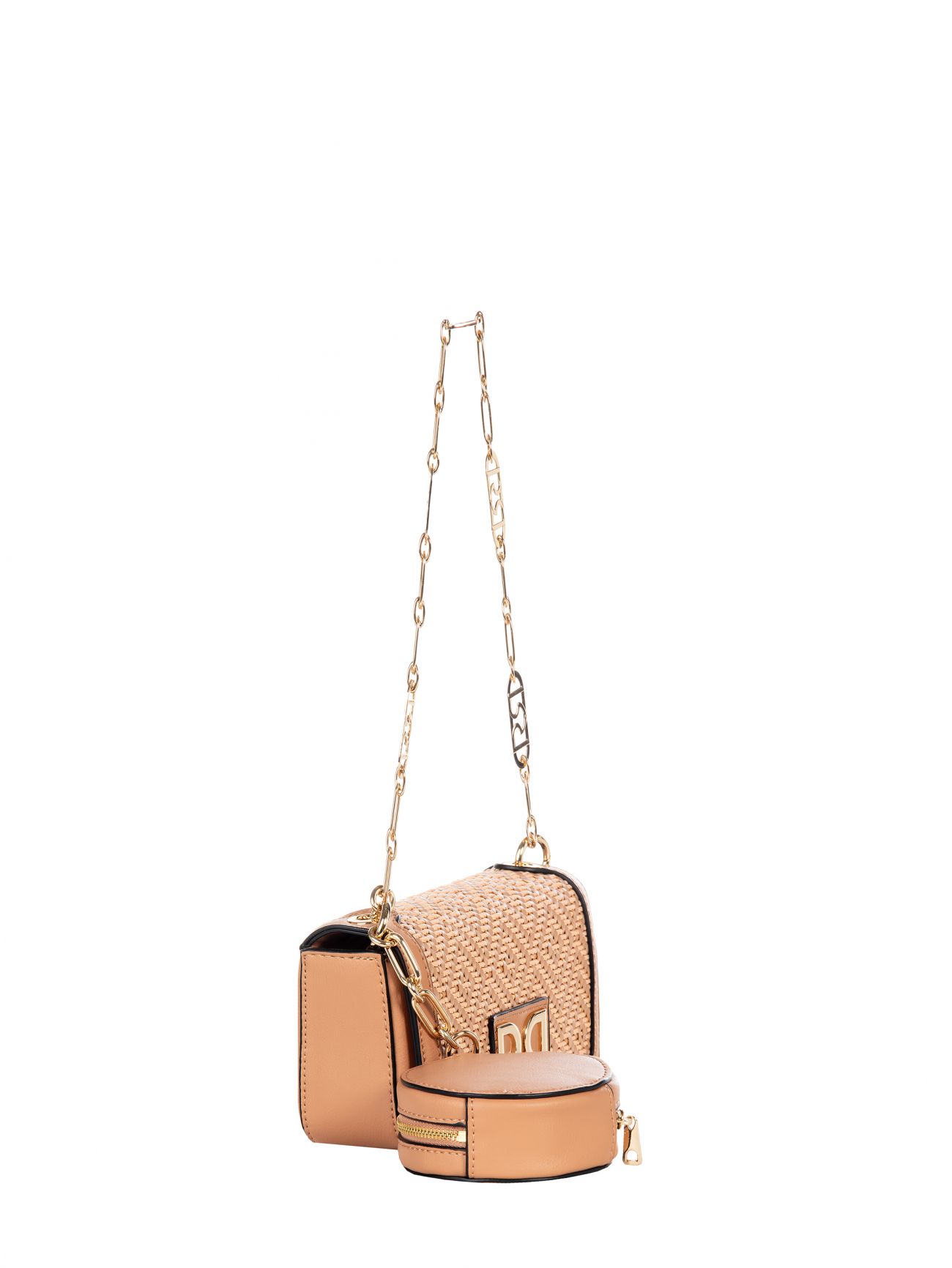 Mini sac à bandoulière rose effet raphia det_3