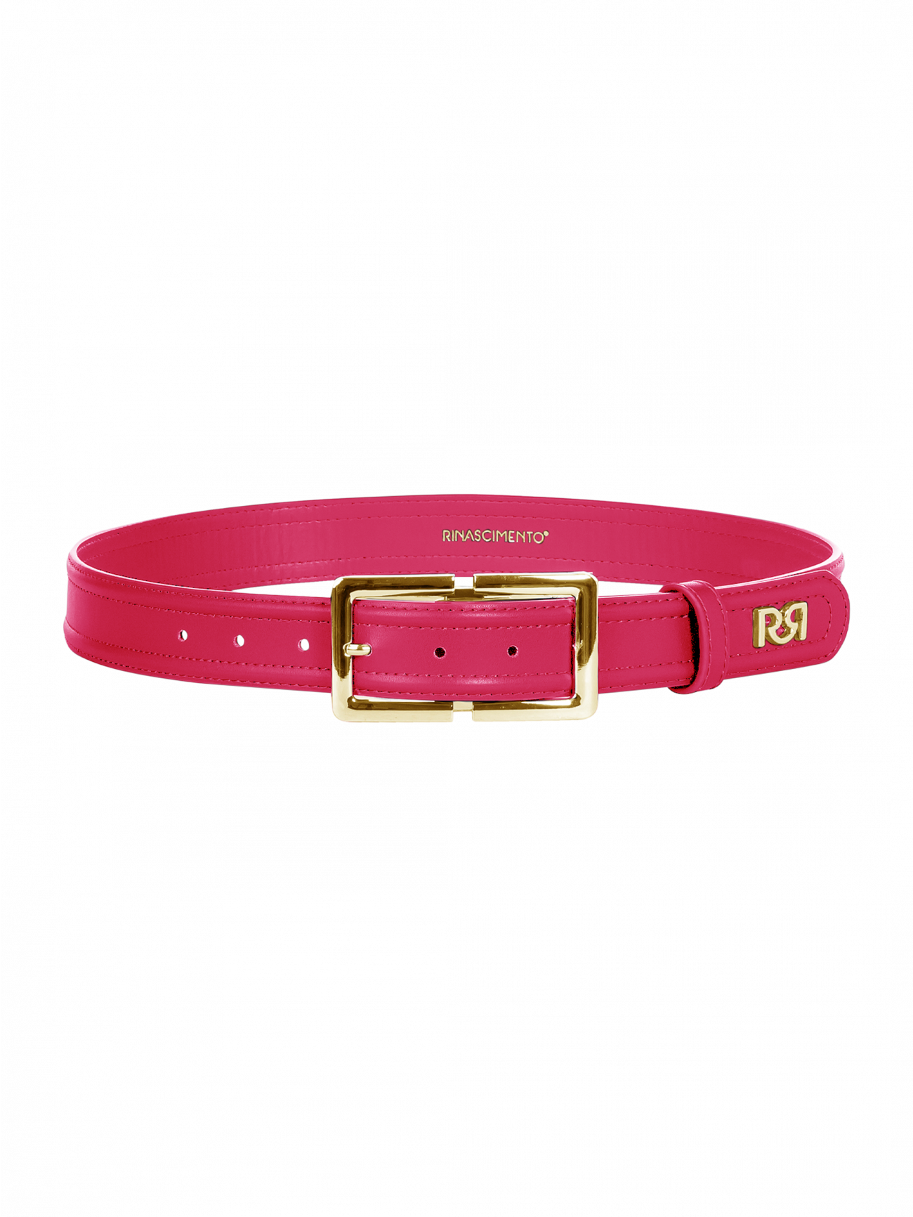 Cinturón fucsia con hebilla rectangular det_4