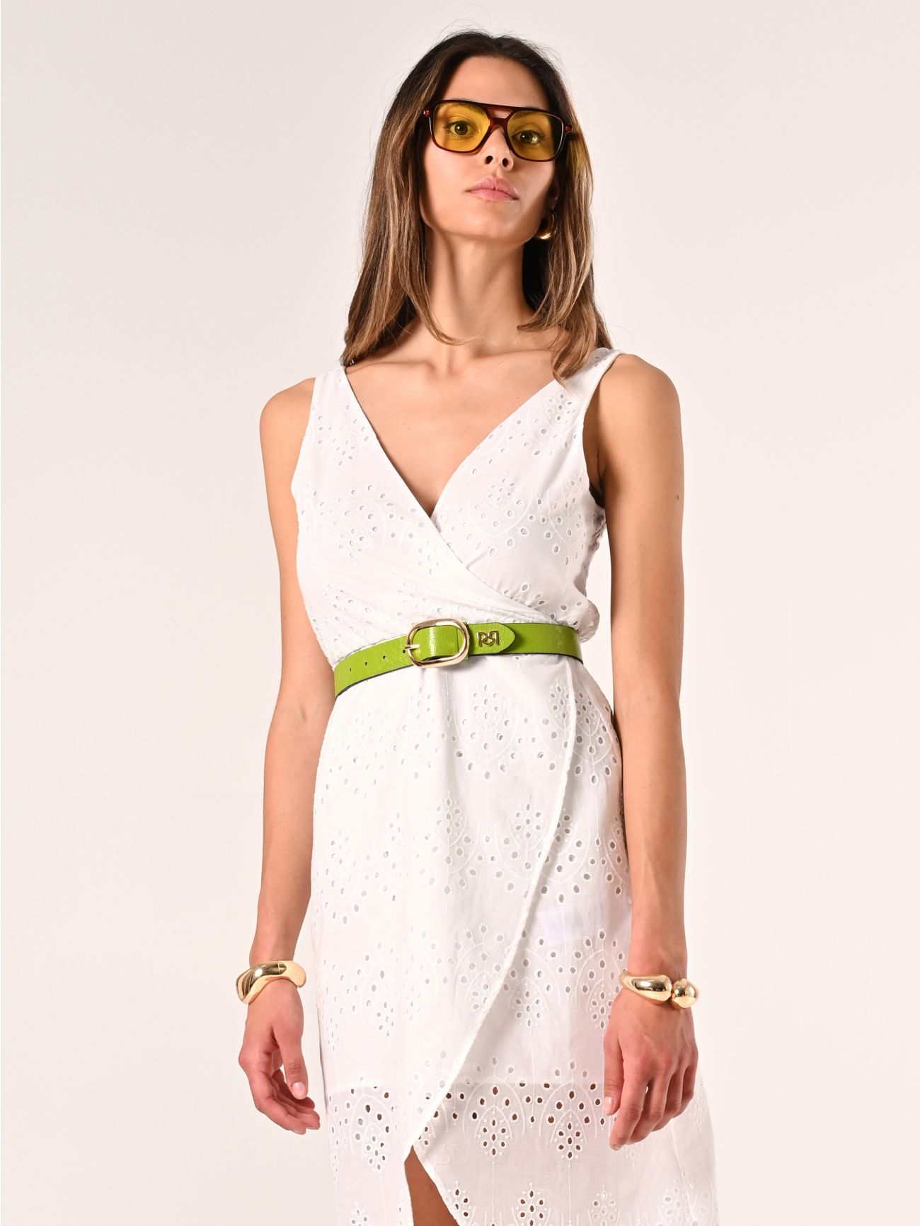 Ceinture vert citron avec boucle in_i7