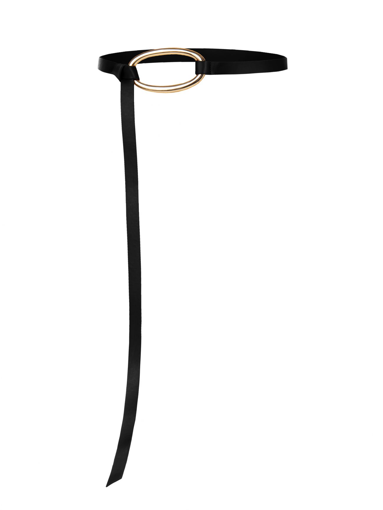 Thin black belt with buckle  Rinascimento