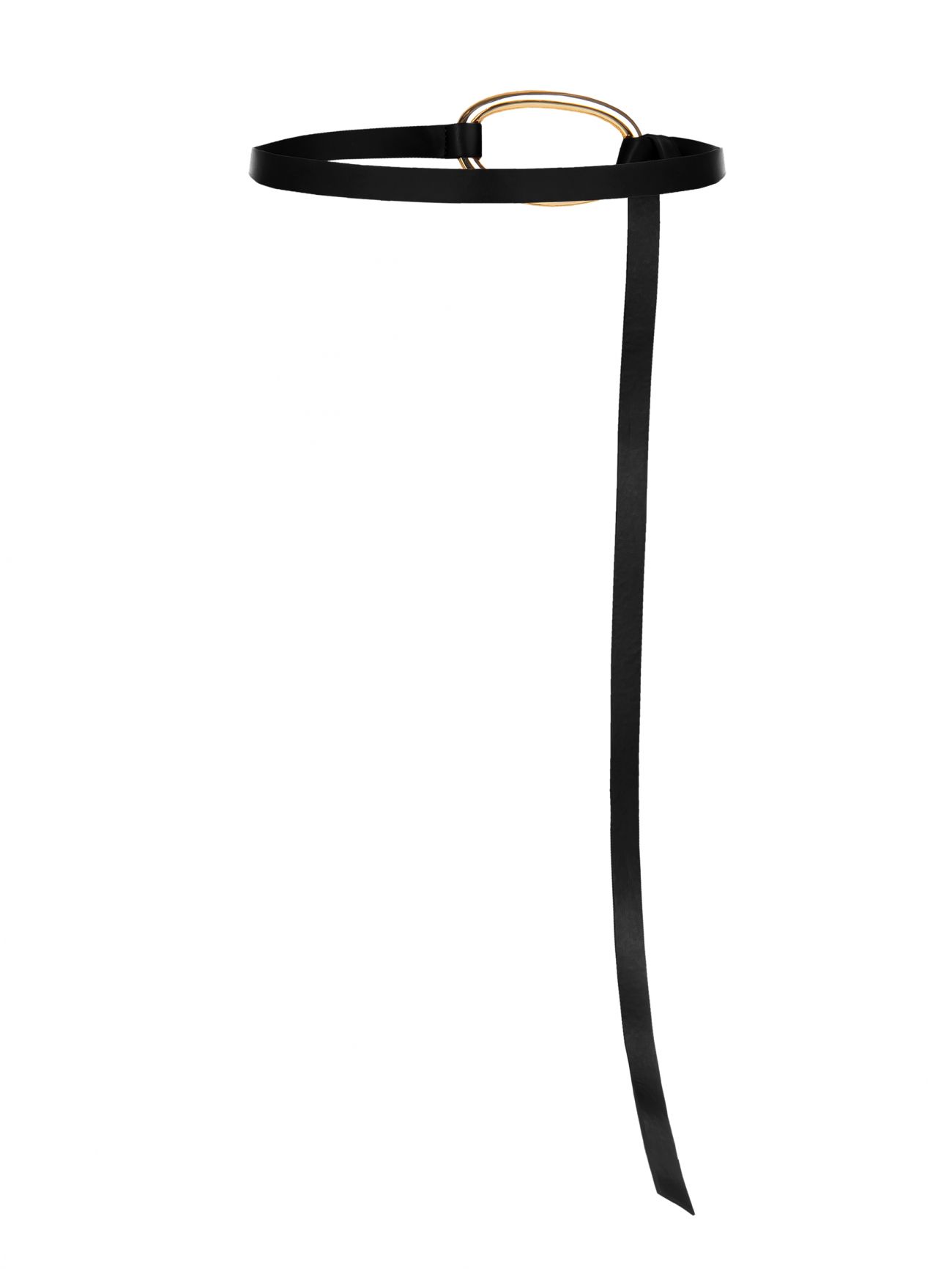 Thin black belt with buckle det_2