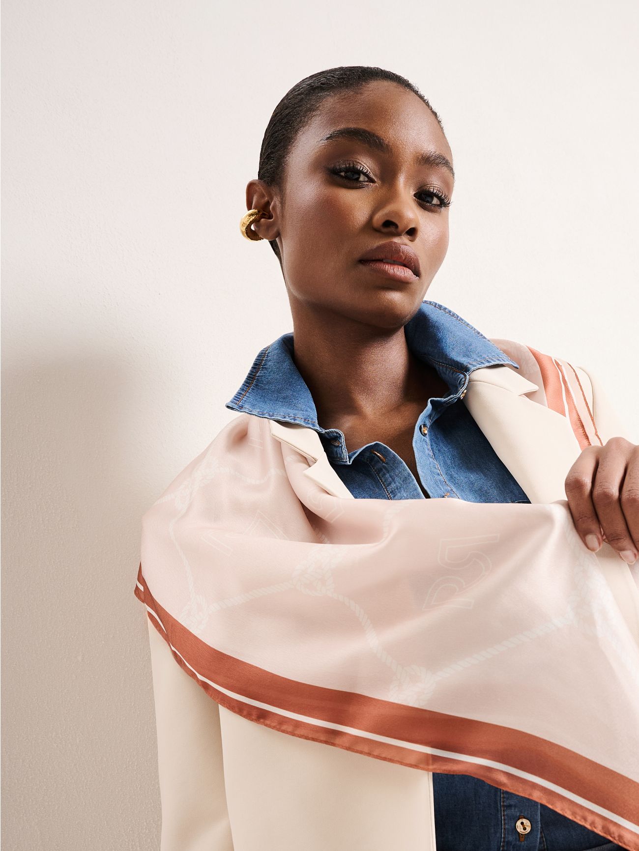 Foulard marin beige in_i5