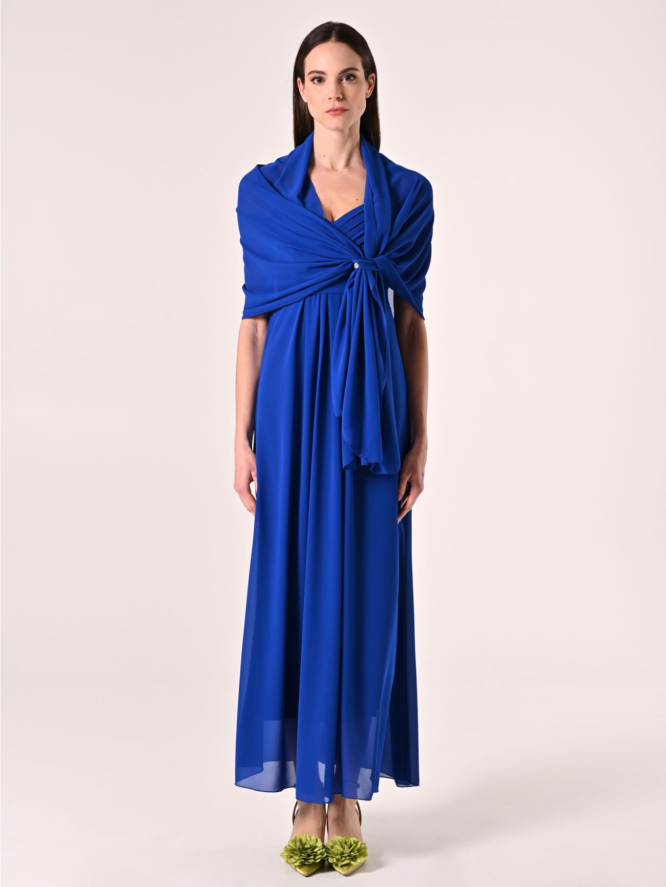 China Blue Georgette Stole det_1