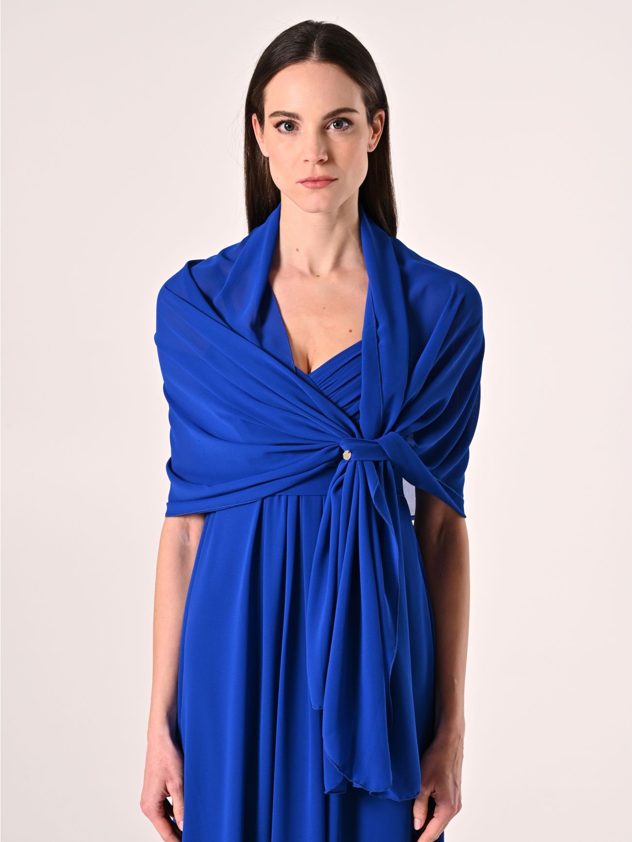 China Blue Georgette Stole det_2