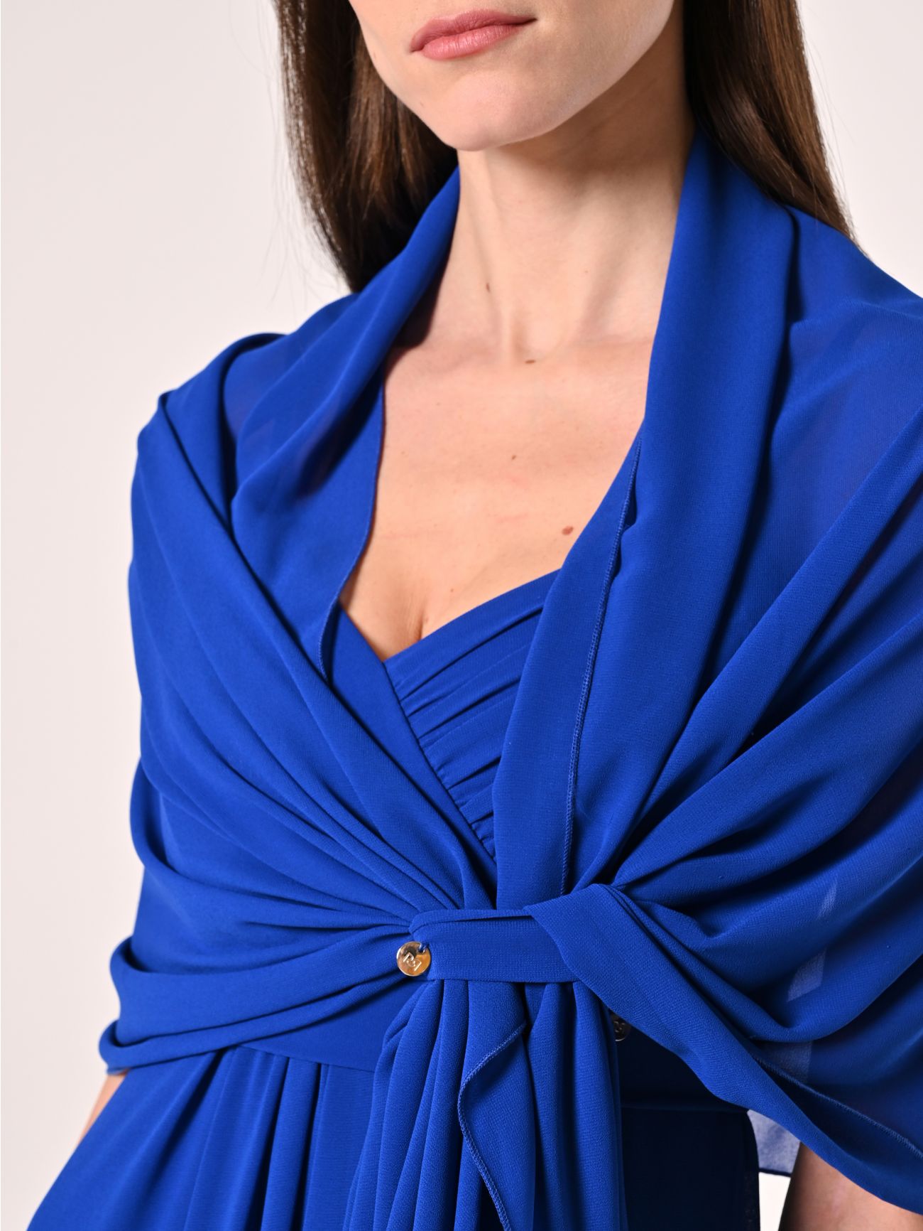 China Blue Georgette Stole in_i5