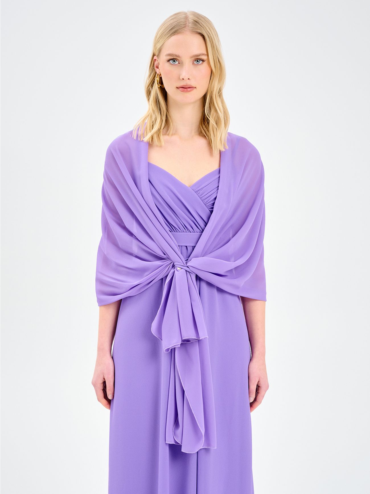 Lilac Georgette Stole det_1