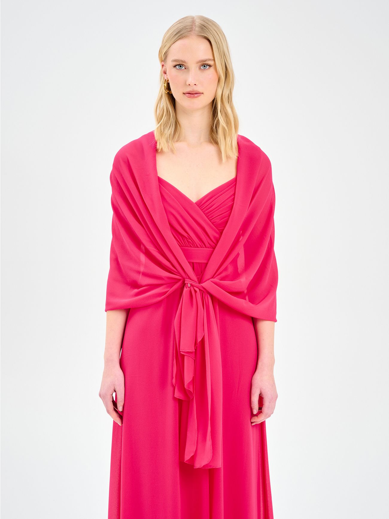 Fuchsia Georgette Stole det_1