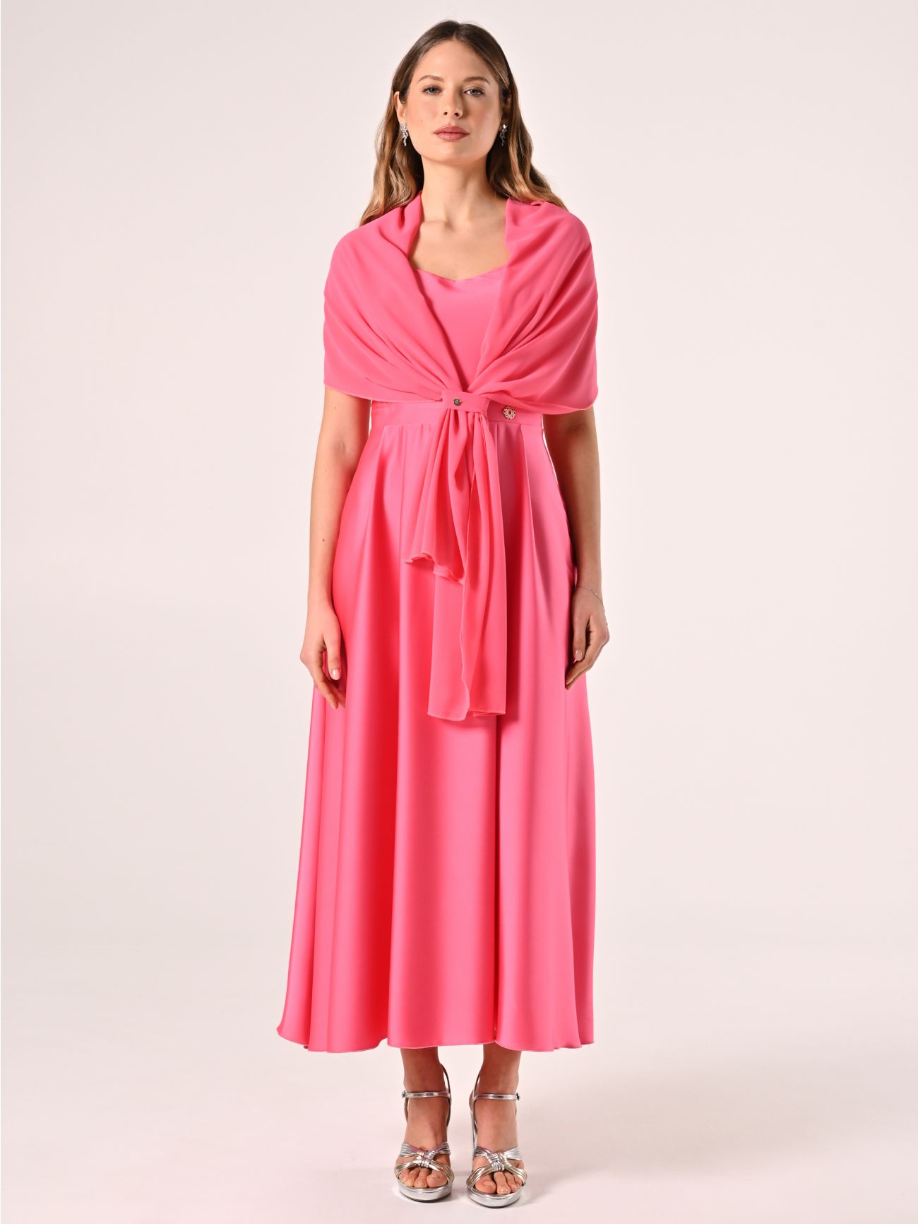 Camelia Pink Stole in Georgette det_1