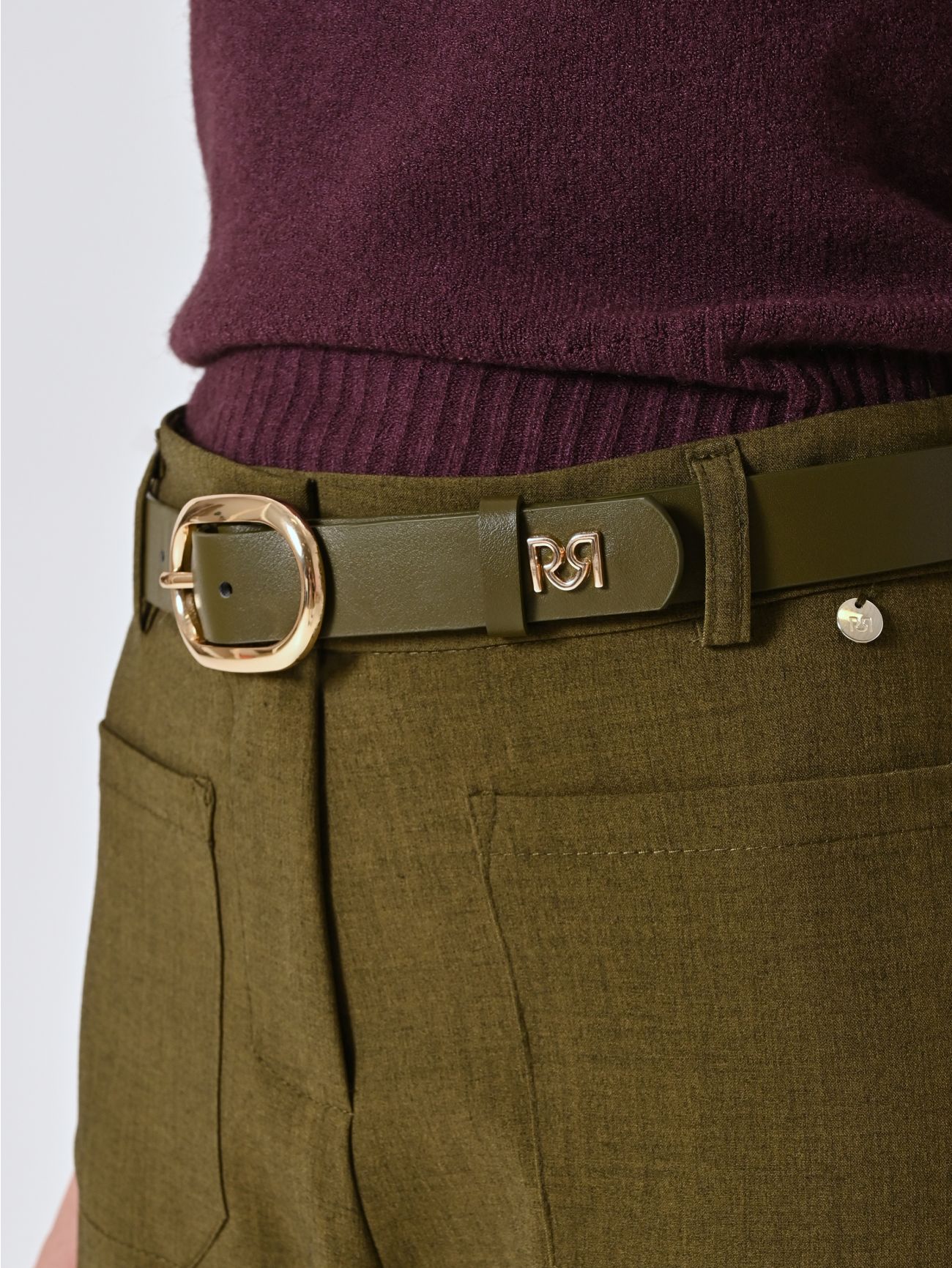  Green Belt with Golden Buckle in_i5