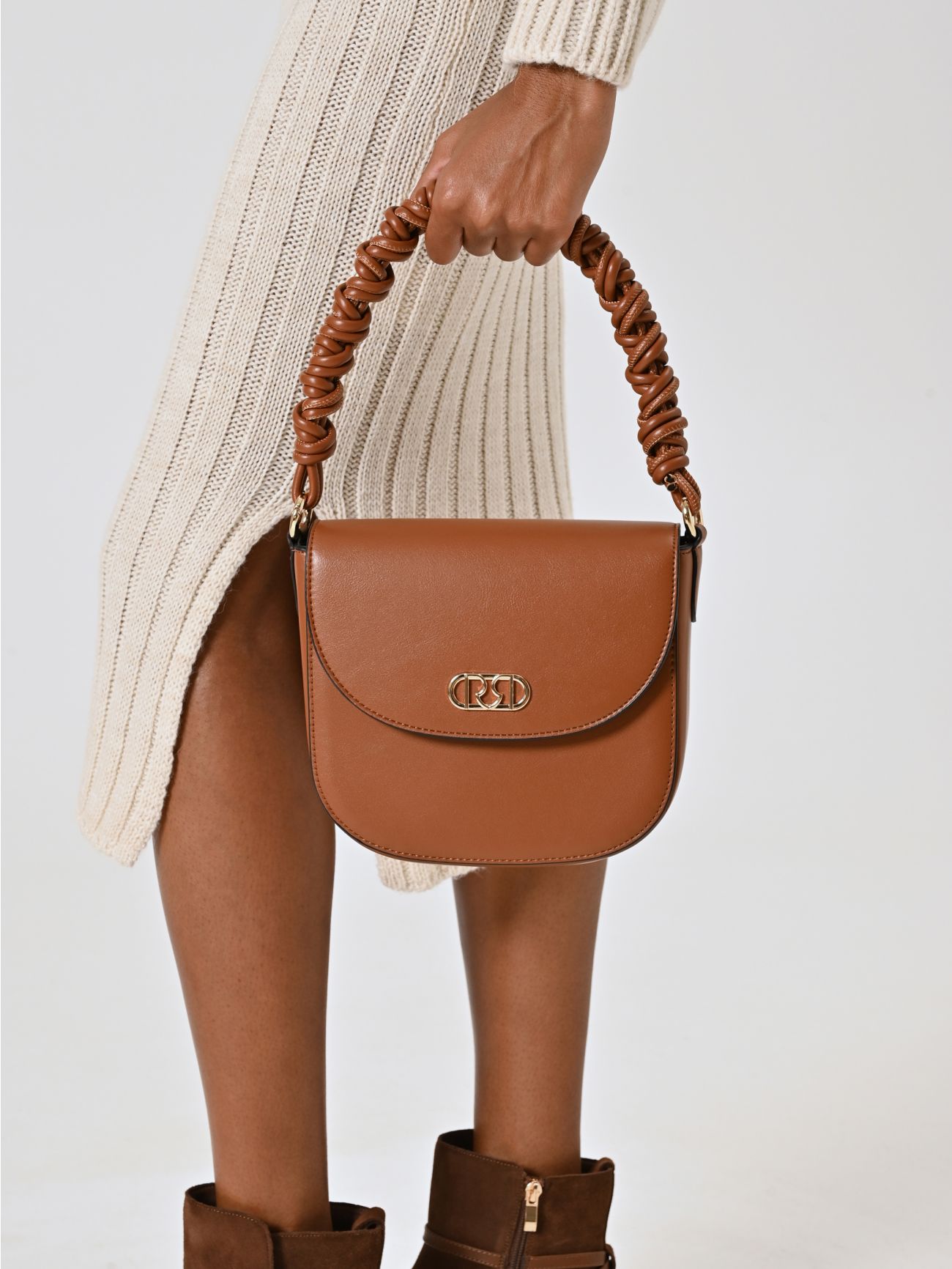 Military Green Bag with Ruched Handle  Rinascimento