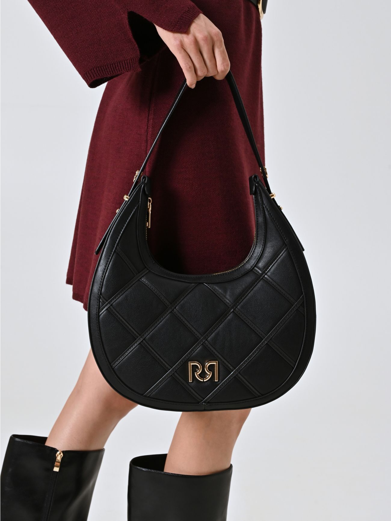 Sac hobo matelassé à logo RR  Rinascimento
