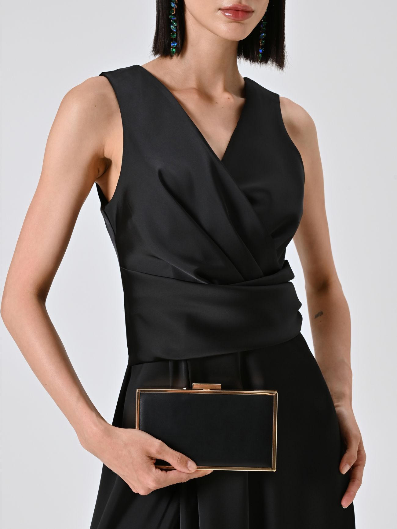 Rigid Black Clutch Bag in_i5