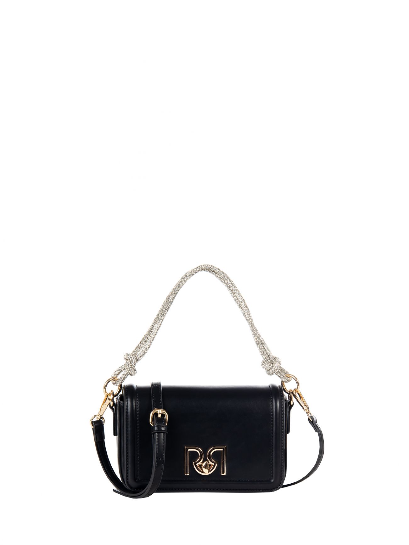 Sac noir poignée strassée det_4