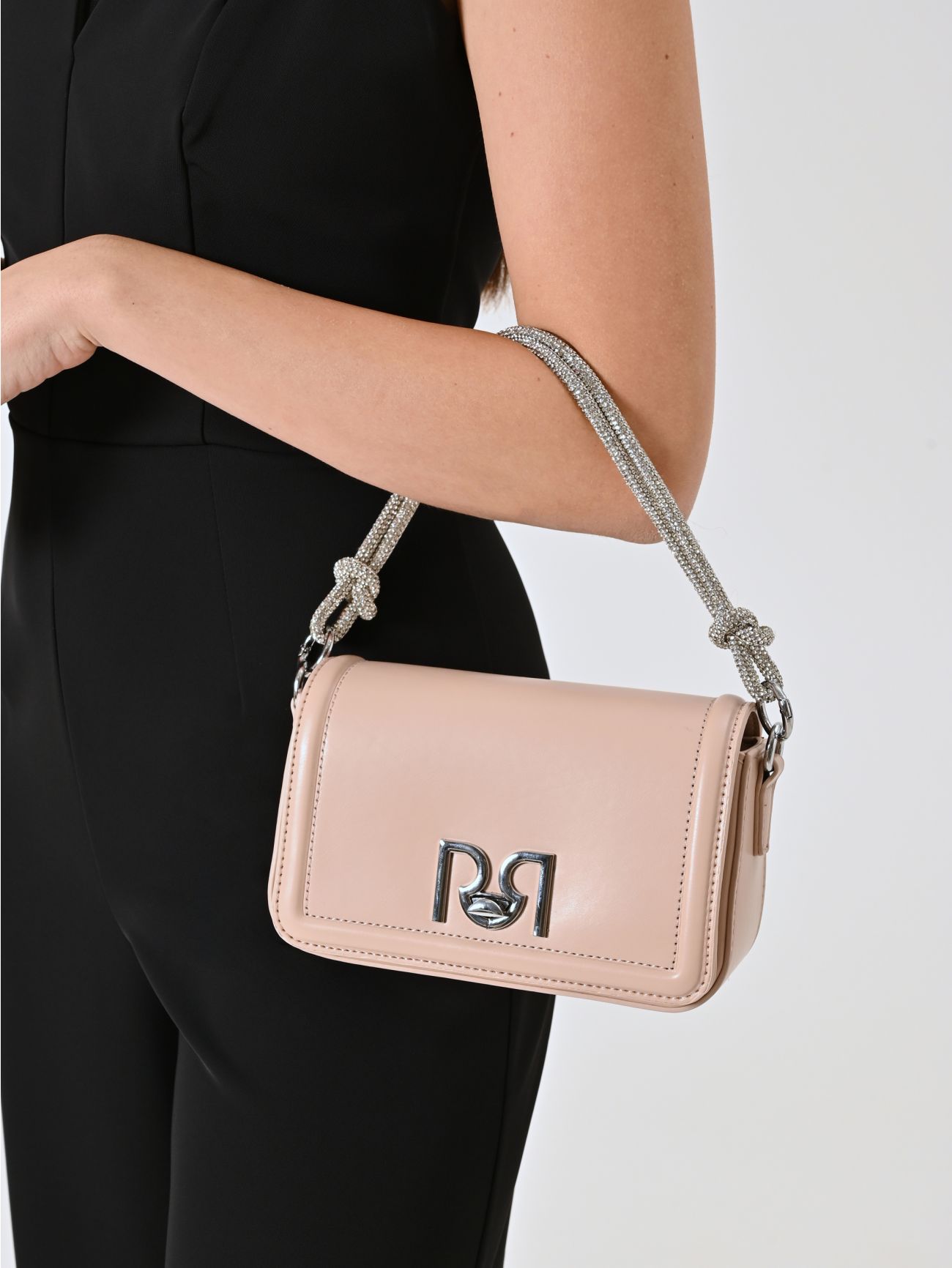 Borsa Beige con Manico Strass in_i5