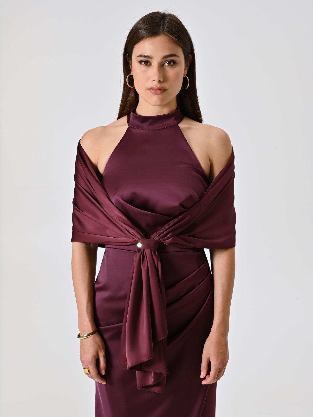 Stola in Raso Bordeaux det_2