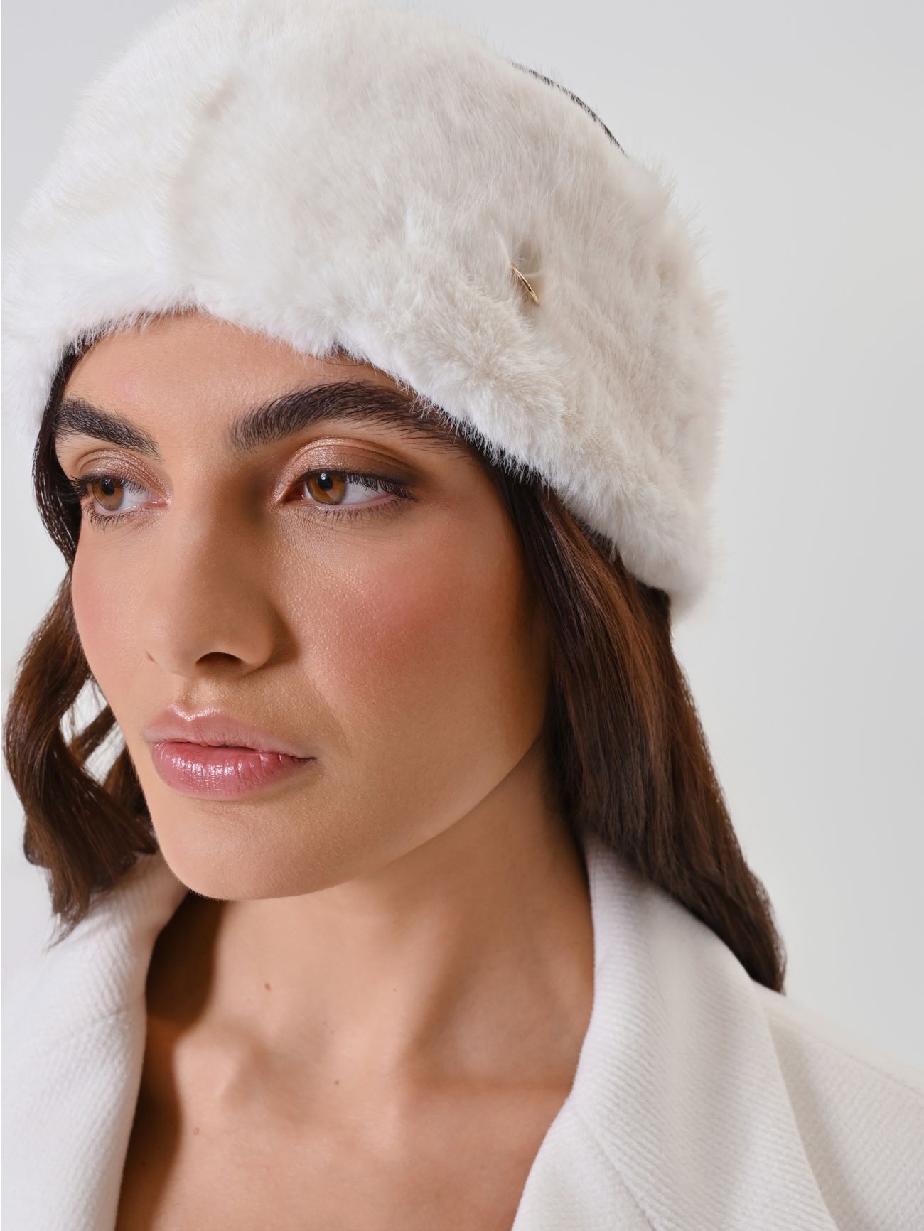 Cream Faux Fur Headband in_i5