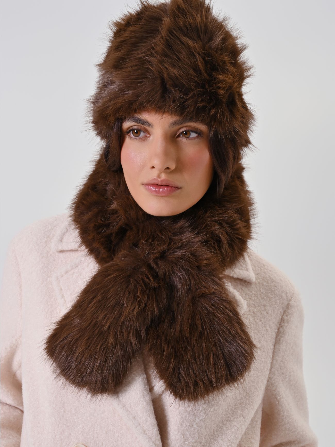 Brown Faux Fur Cossack Hat 0 Rinascimento Brown Faux Fur Cossack Hat sp_e1