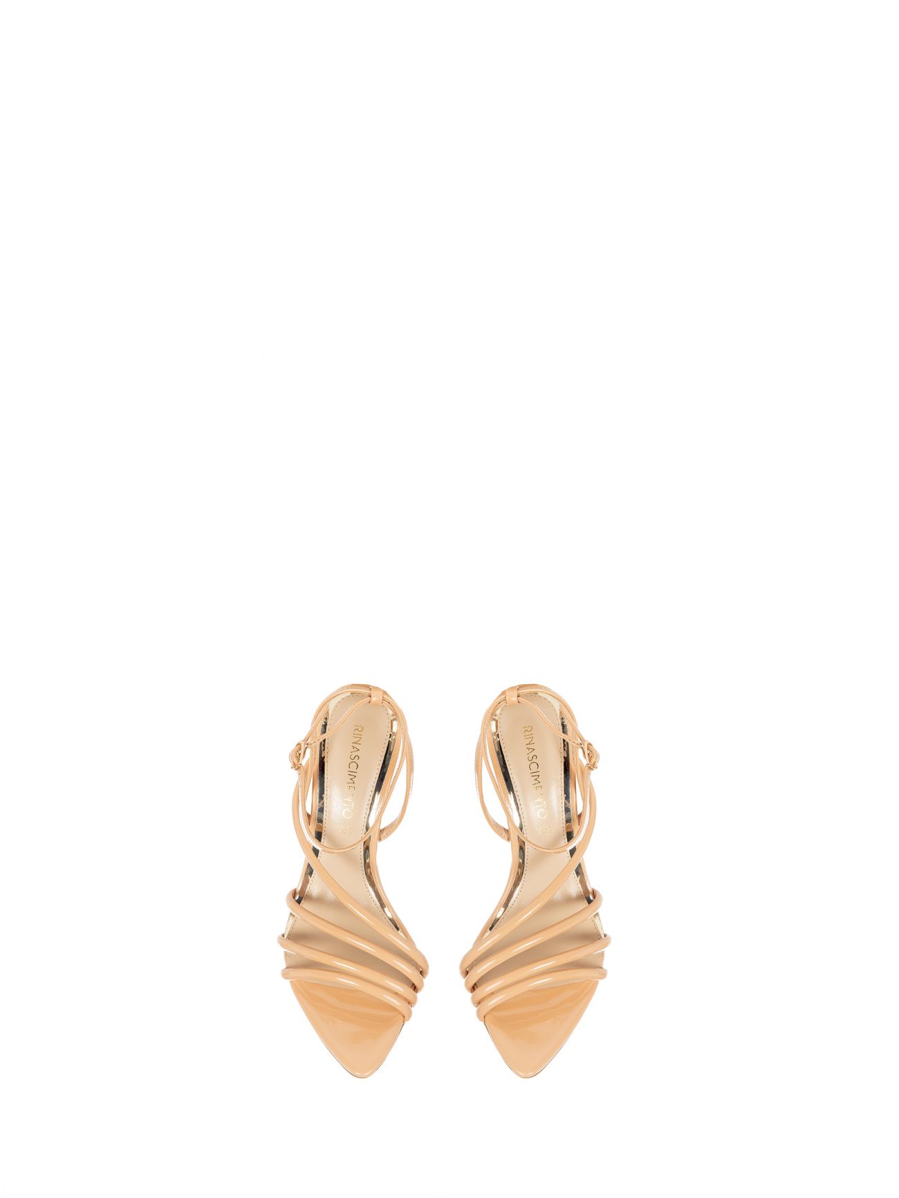 Camel Patent Leather Sandals in_i4