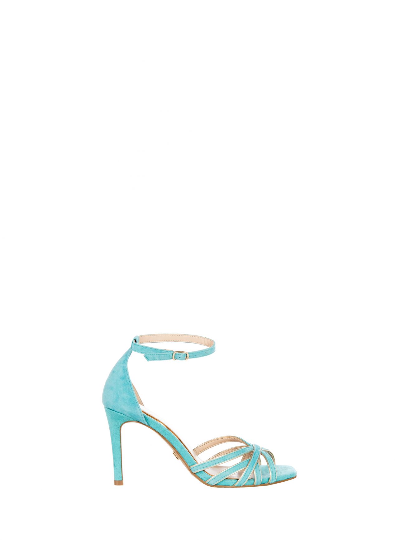 Suede-Effect Sandals in Turquoise det_4