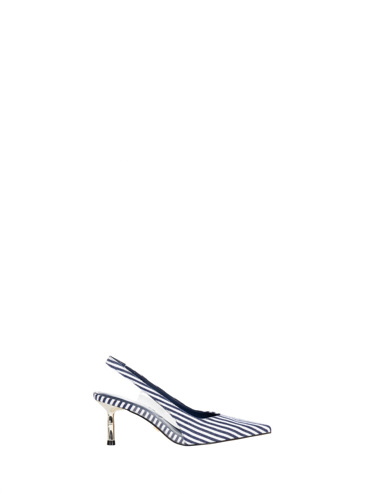 Escarpins slingbacks à rayures blanc et bleu det_1