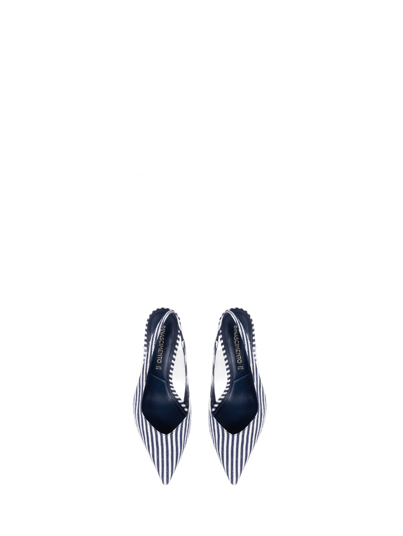 Escarpins slingbacks à rayures blanc et bleu det_3