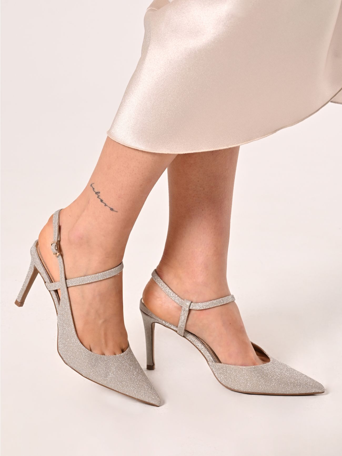 Platinum Glitter Slingbacks in_i5